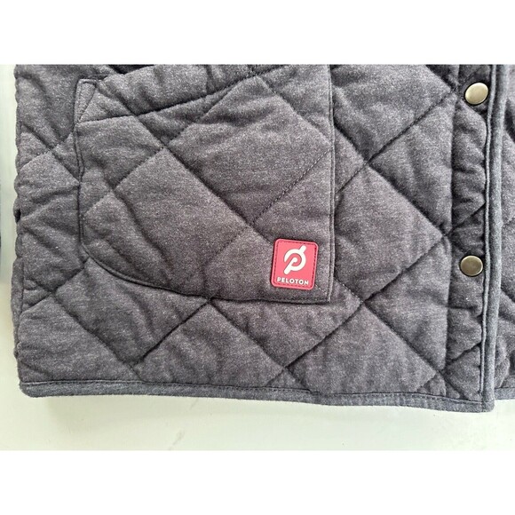 Peloton Cotton Blend Quilted Snap Front Jacket Shacket Heathered Gray - Large - Picture 2 of 8